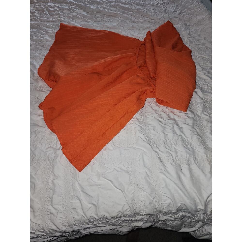 Orange Versatile Halter Tie Pleated Jumper Shorts SZ XL - Picture 8 of 11